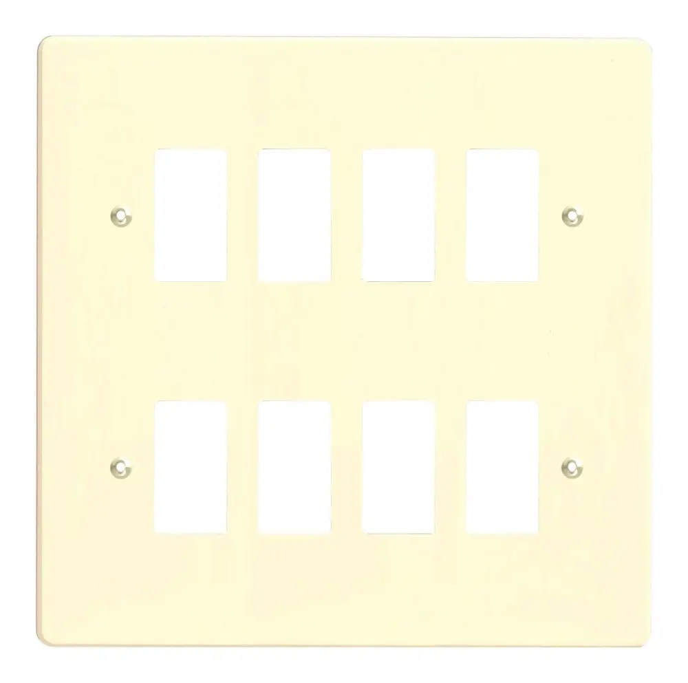 Varilight 8-Gang Grid Plate twofold Twin Plate) White Chocolate XDWPG8-P