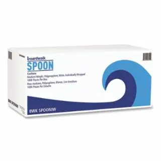 BOARDWALK Big Mediumweight Wrapped Polypropylene Cutlery, Tea Spoon, White, BWKSPOONIW