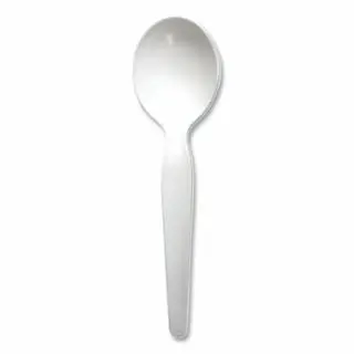 BOARDWALK Heavyweight Polystyrene Cutlery, Soup Spoon, White, 1000 pack, BWKSOUPHWPSWH