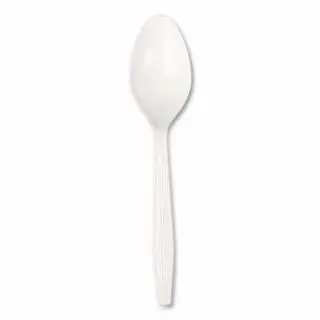 BOARDWALK Heavyweight Polystyrene Cutlery, Teaspoon, Pure White, 1000 pack, BWKSPOONHW