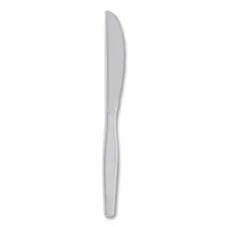 Dixie Low-VOC Medium Weight Polystyrene Cutlery, 7" L, Knife, White, KM217