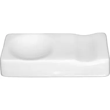 International All-Weather Tableware Pacific Porcelain Spoon/Chopstick Rest, Bright Bright White, Quantity: 48 pieces, MD-1...