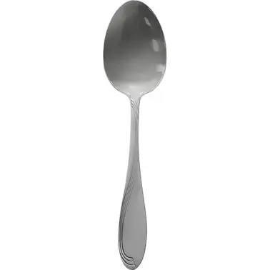 International Quality Tableware Wave 18/0 Stainless Dessert Spoon 7-1/4", Silver, Quantity: 12 pieces, WAV-114 Intern...