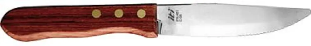 International Ribbed Tableware Steak Knife Rosewood Handle 10", Rosewood Silver, Quantity: 12 pieces, IFK-451 Interna...