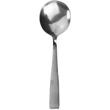 International Serrated Tableware Cora 18/0 SS Satin Finish Bouillon Spoon 5-7/8", Silver, Quantity: 12 pieces, CO-113...