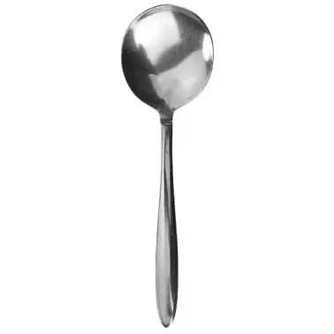 International Tableware Sinclair 18/0 Wood Stainless Bouillon Spoon 5-7/8", Brushed Silver, Quantity: 12 pieces, SN-113