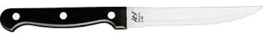 International Tableware Steak Knife Full Tang ABS Handle 8-7/8", Black Silver, Quantity: 12 pieces, IFK-411