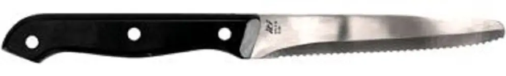 International Tableware Steak Knife Full Tang Polypropylene Handle 8-7/8", Matte Black Polished Silver, Quantity: 12 ...