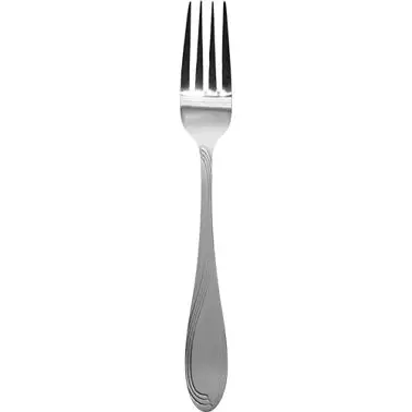 International Tableware Wave 18/0 Wood Stainless Dinner Fork 8-3/8", Chrome Silver, Quantity: 12 pieces, WAV-221