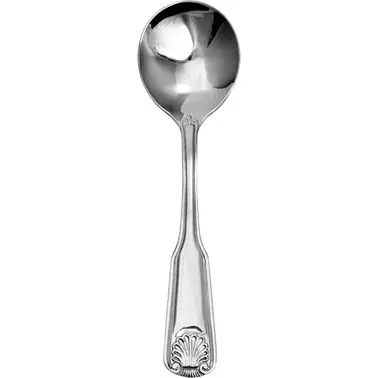 International Tough Tableware Nautilus 18/0 Stainless Bouillon Spoon 6-1/4", Chrome Silver, Quantity: 12 pieces, NA-1...