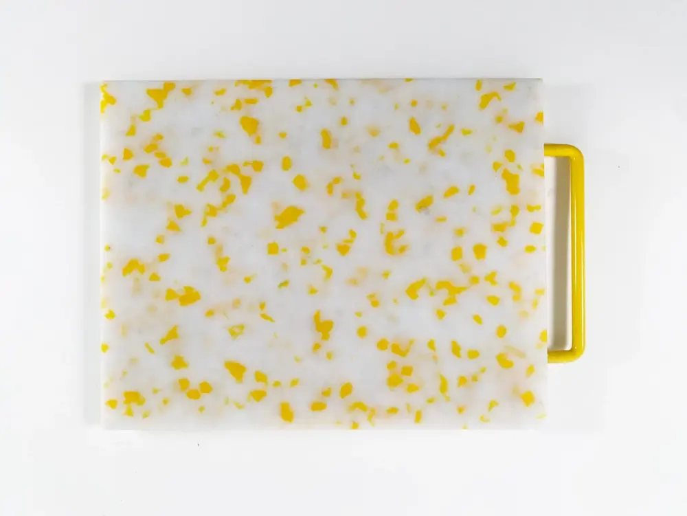 Ergonomic Design Yellow/White Cutting Board - Sizable
