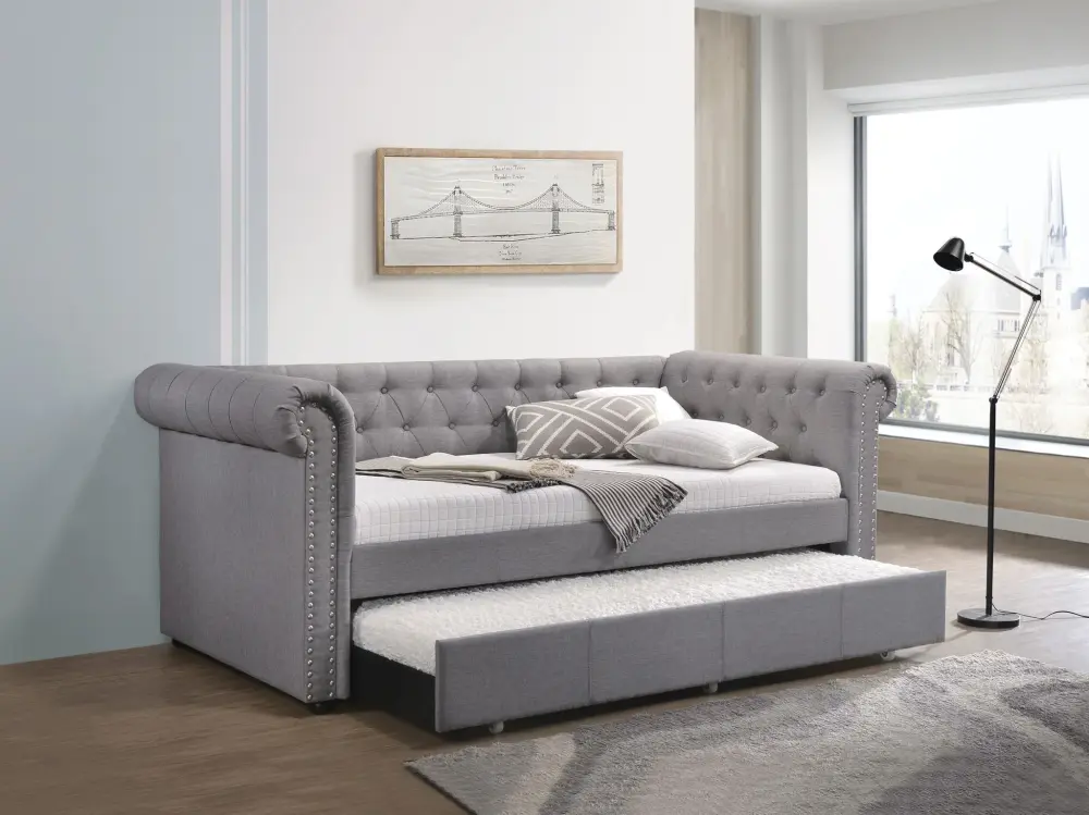 Justice - Twin Daybed Trundle - Smoke Slate