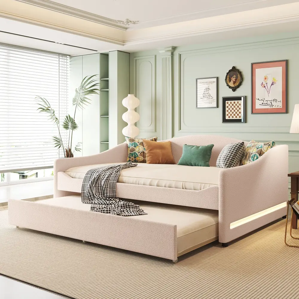 Upholstered Daybed Portable And Trundle