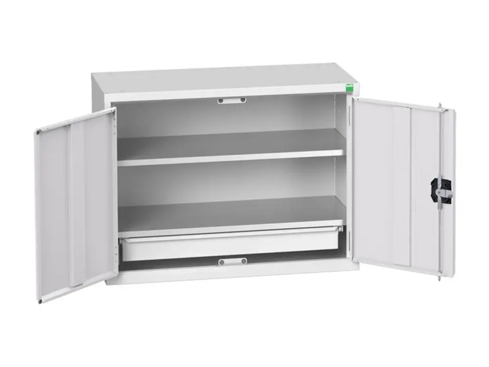 Bott Verso Economy Wall Cupboard 2 Shelf + 1 Drawer 800Mm Airy Grey