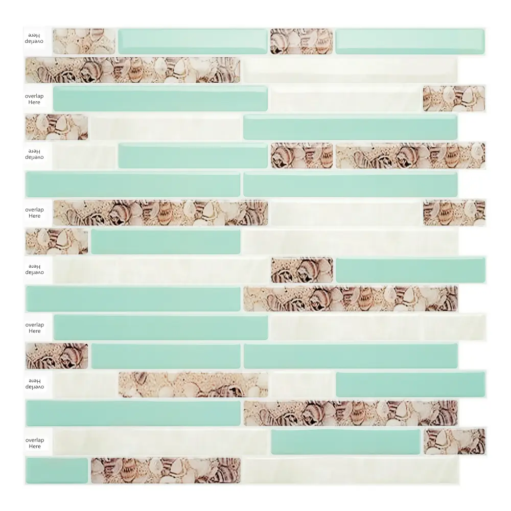 Ist Momoreo Emerald Beige Marble Peel and Stick Backsplash 3D Self Adhesive Tile Kitchens Bathrooms Accent Wall, 12"x12"(3...