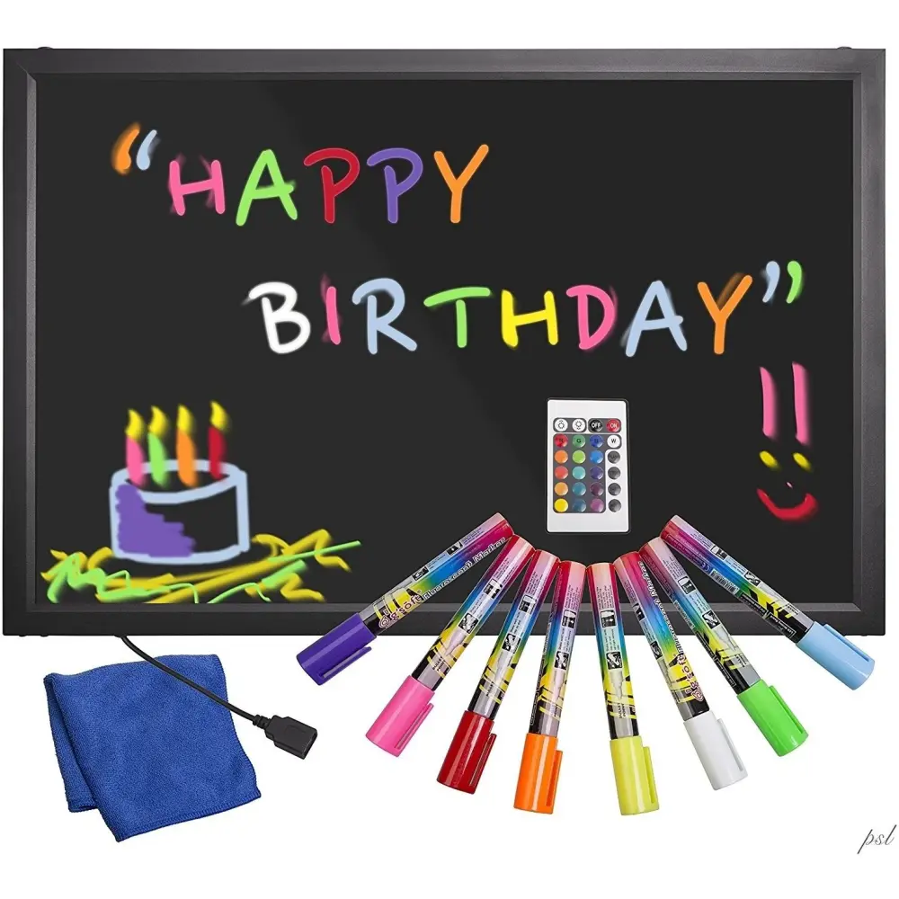 Ivation LED Multi-Color Glass Writing Board