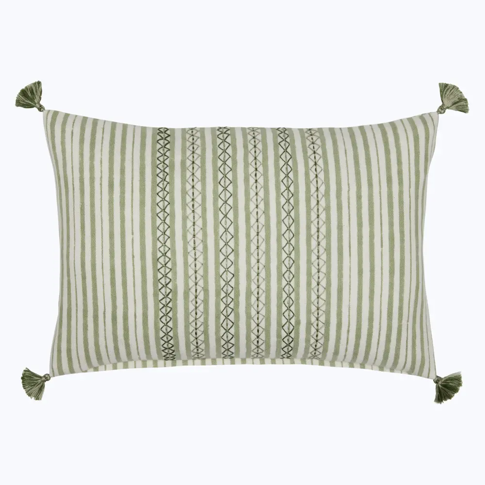 Handcrafted Artisan Bhuv Sage Lumbar Pillow