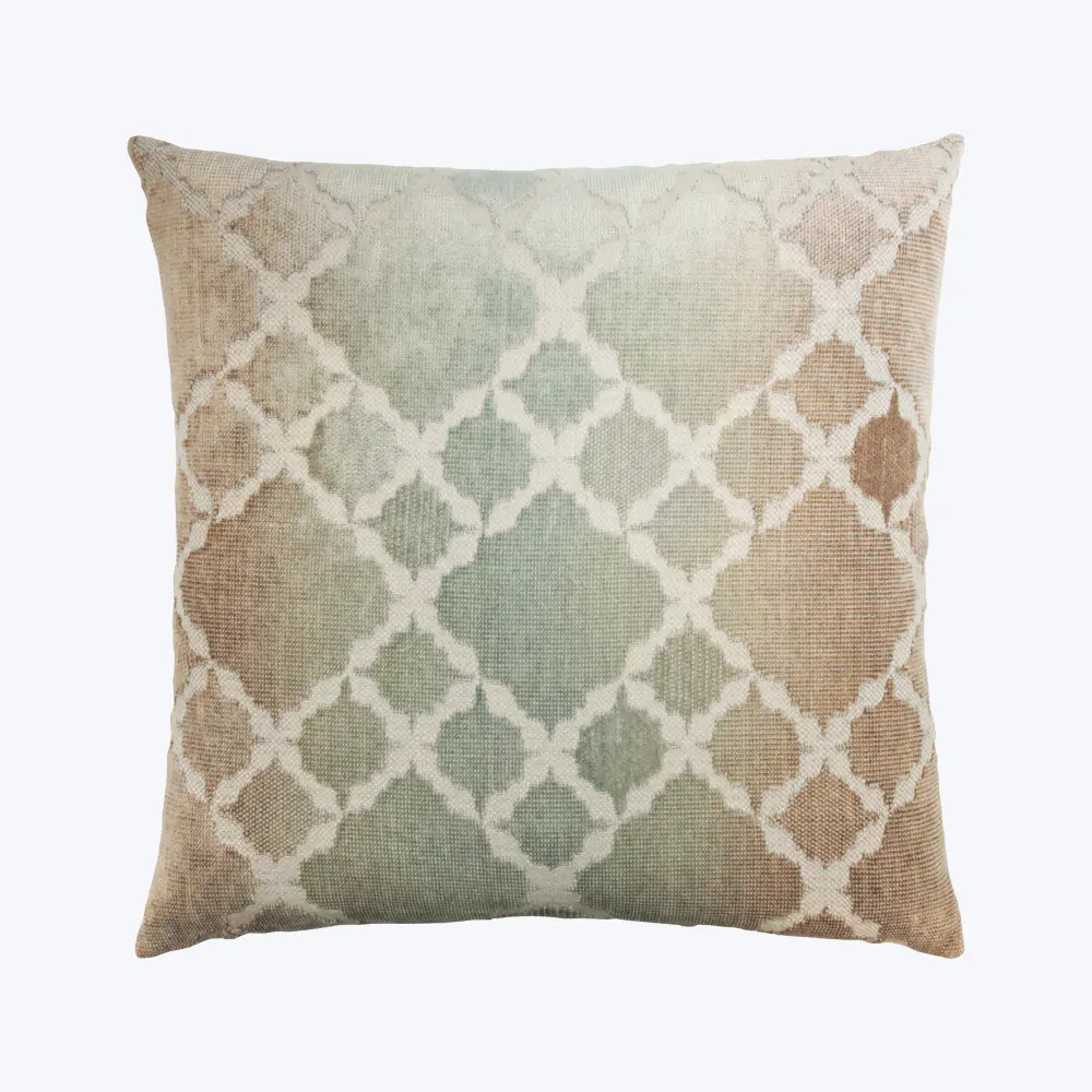 Handcrafted Ceramic Trellis Woven Jacquard Pillow Agave