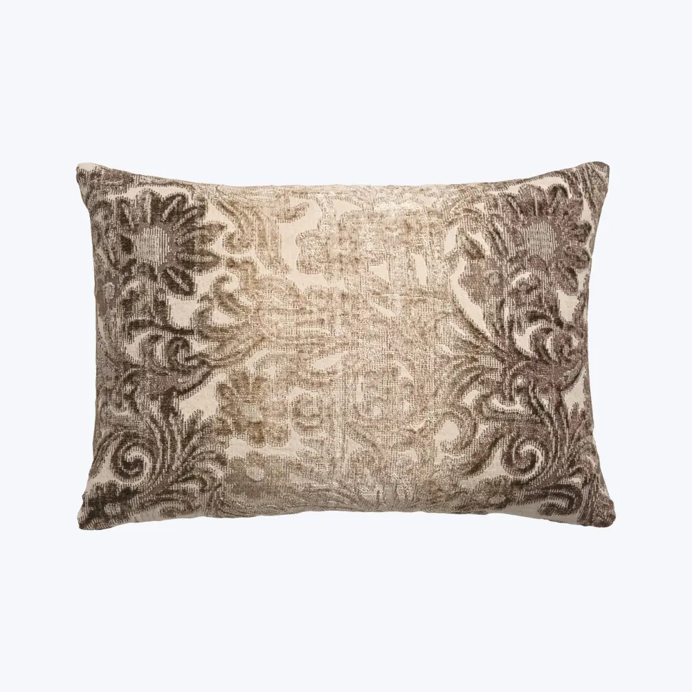 Prospect Park Woven Jacquard Lumbar Pillow Sable | Lightweight | Durable