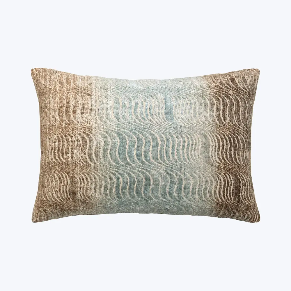 Torsion Woven Jacquard Lumbar Pillow Agave | Made USA