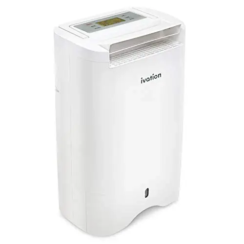 Ivation 19 Pint Small-Area Desiccant Dehumidifier Compact and Hushed - Continuous Drain Hose Smaller Spaces, Bathroom, Att...