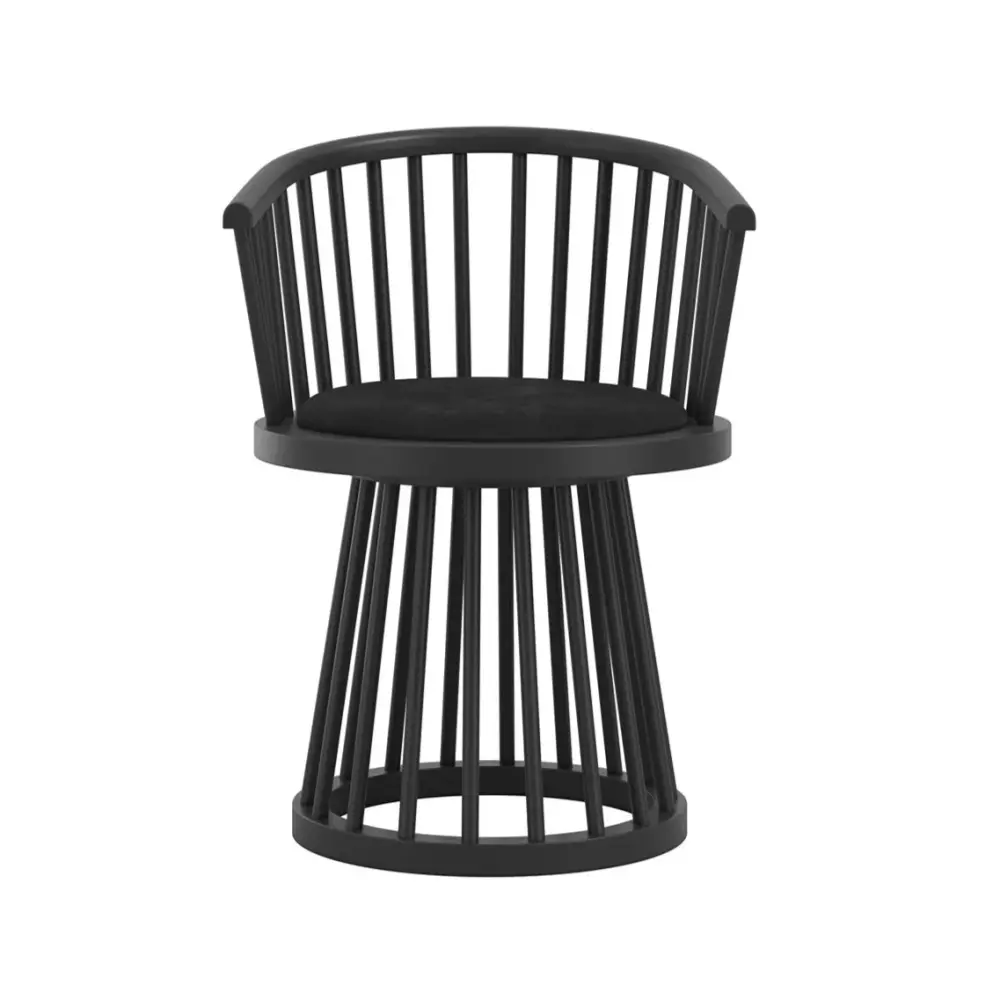 Acacia Wood Elena Dining Chair - Onyx
