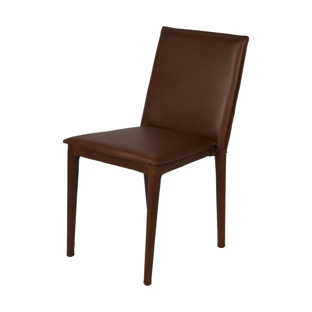 Barnes Leather Dining Chair - Taupe Non-Slip Base