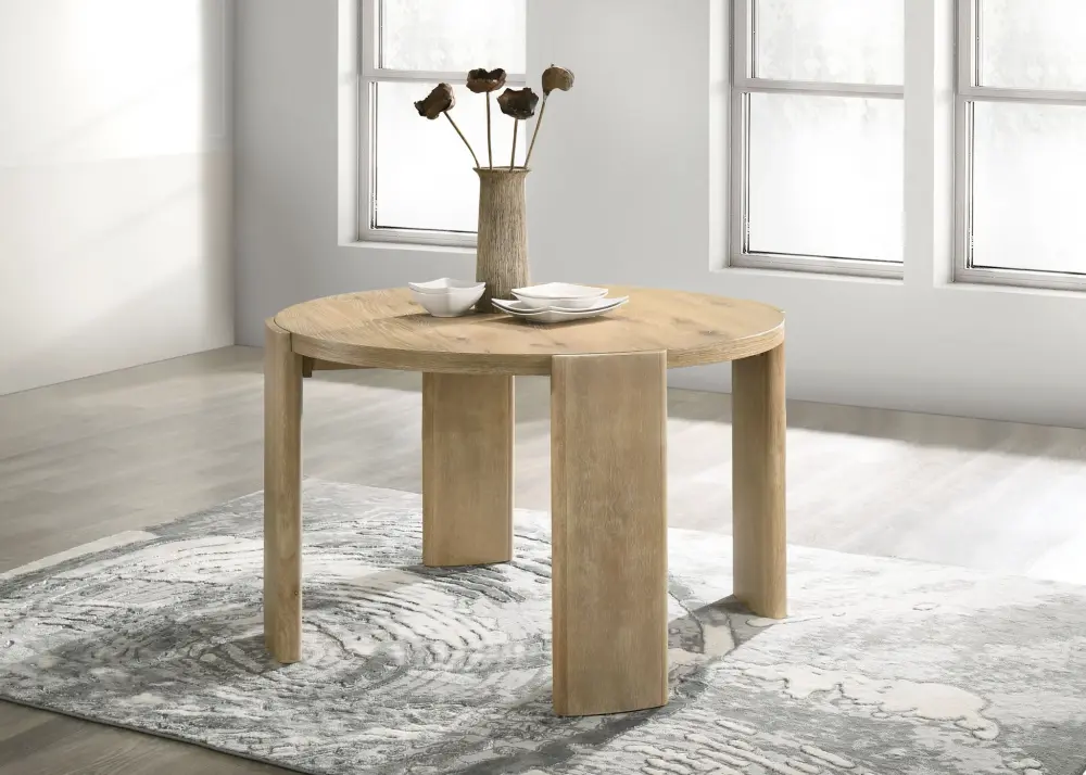 Bowen - Round Dining Table - Oak Finish