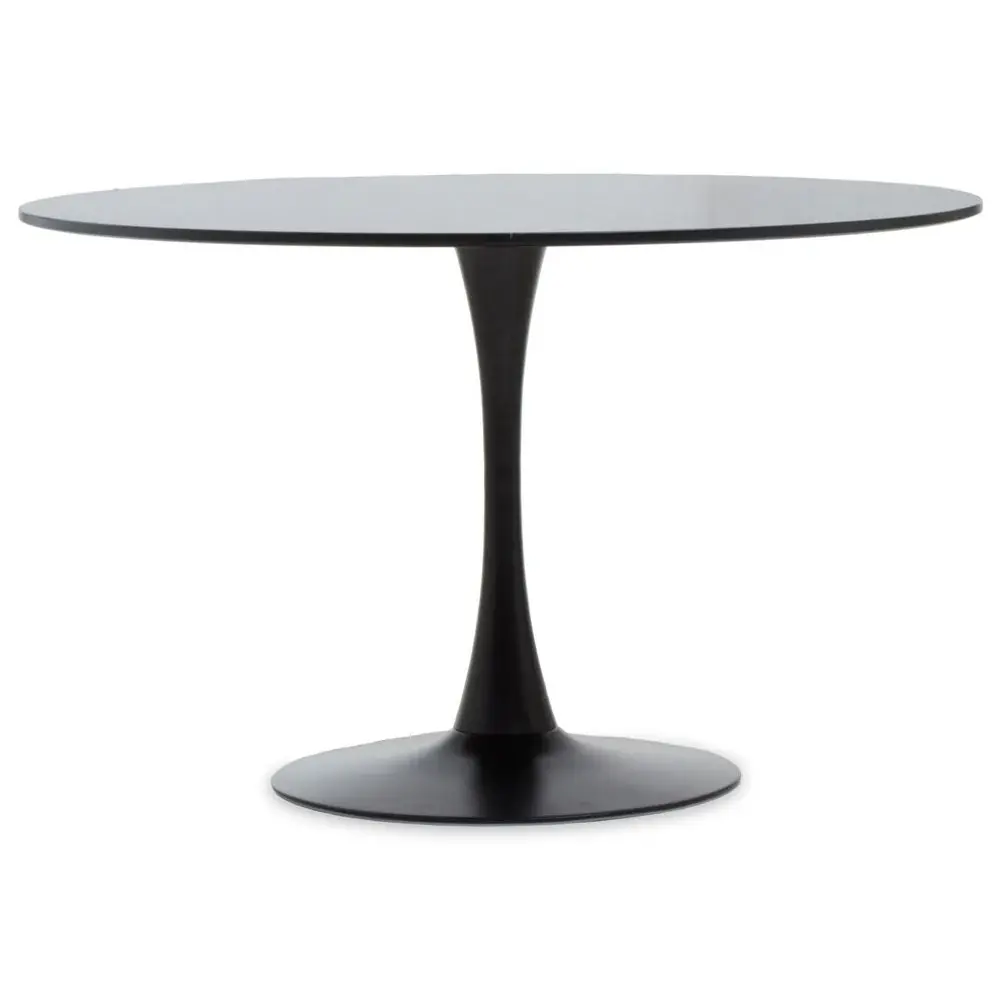 Leyla Large Round Dining Table - Black