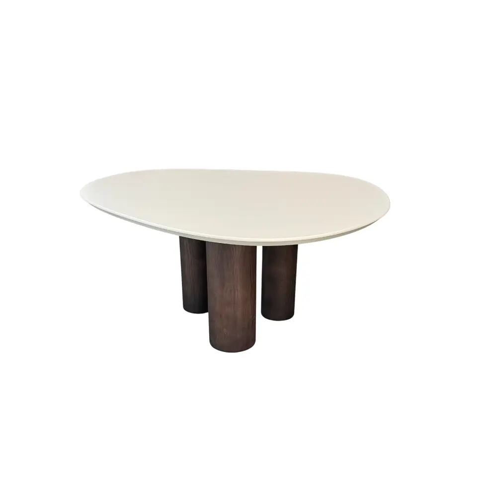 Lien dining table - StoneSkin Latte top - Smoke timber legs - 160 cm