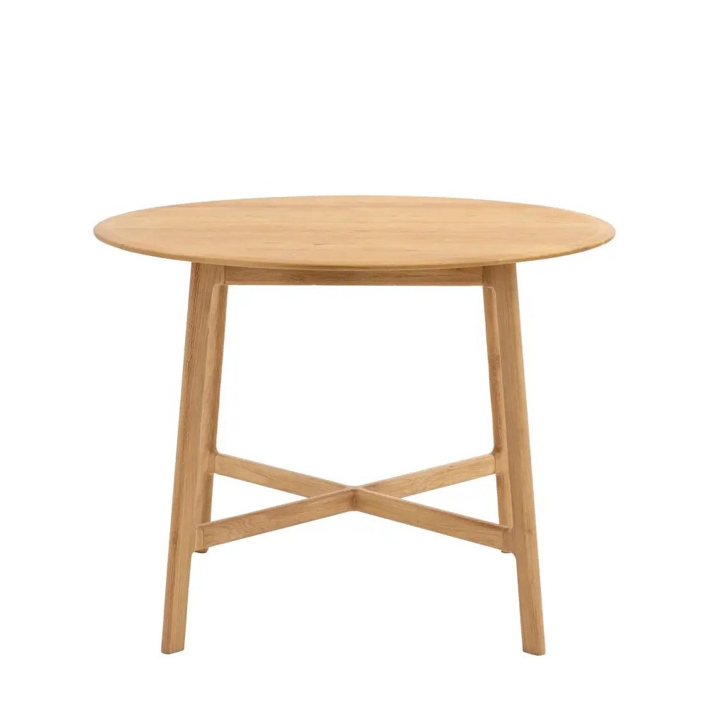 Madrid 4 Seater Round Dining Table - Oak