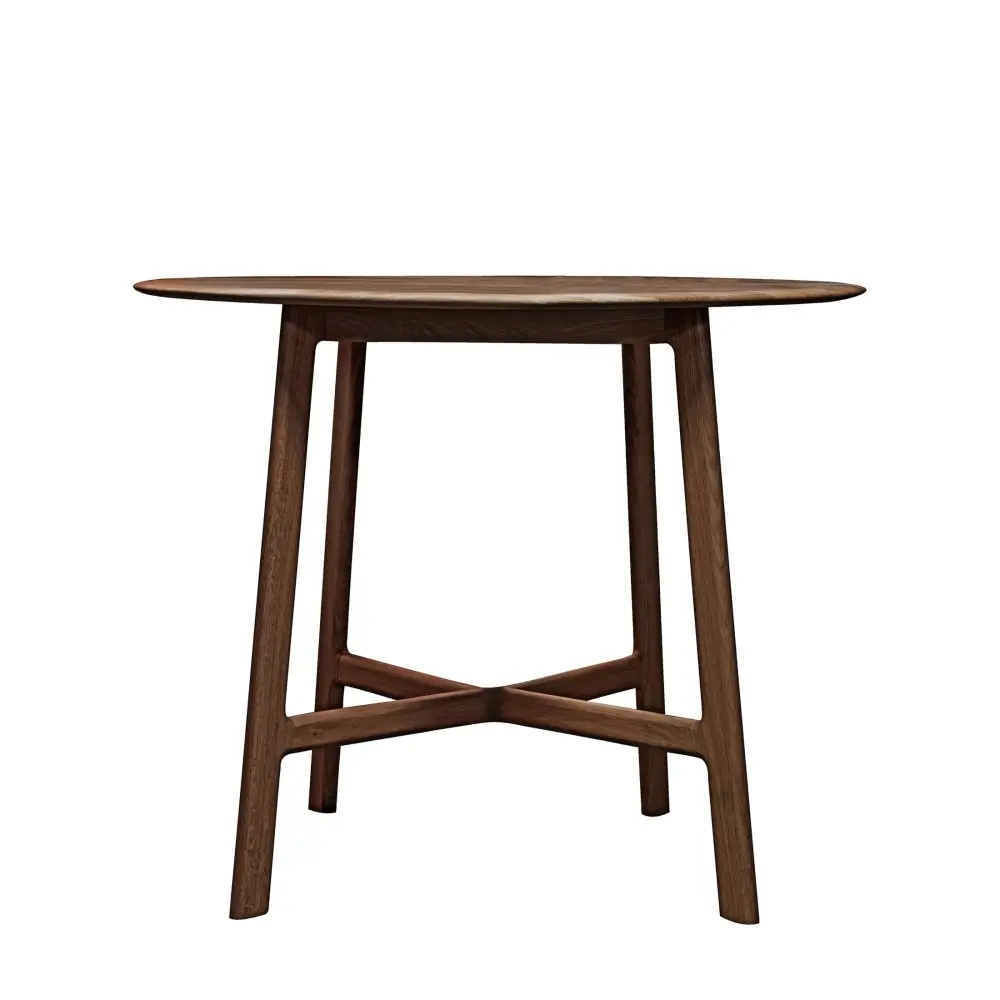Madrid 4 Seater Round Dining Table - Walnut
