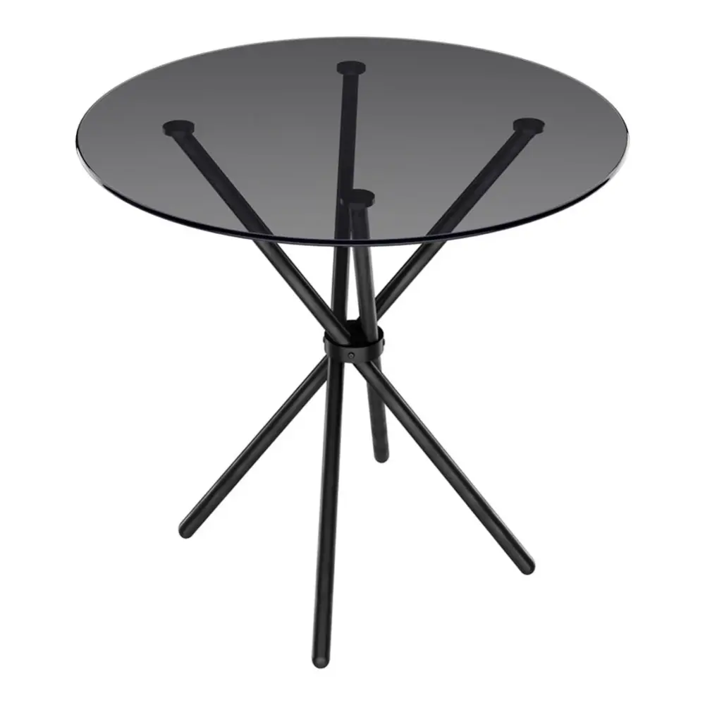 Maison Round Dining Table - Smoked Wood & Onyx