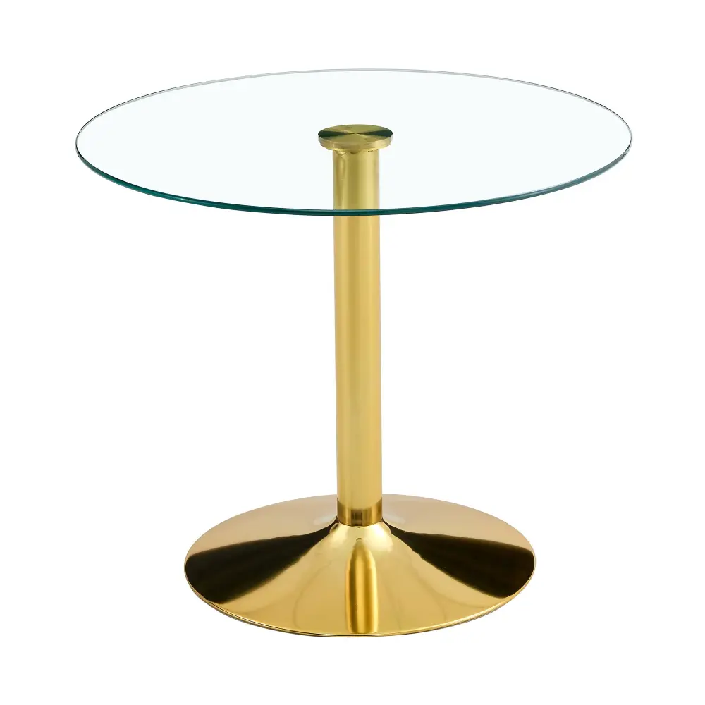 Modern Minimalist Round Dining Table Glass Top