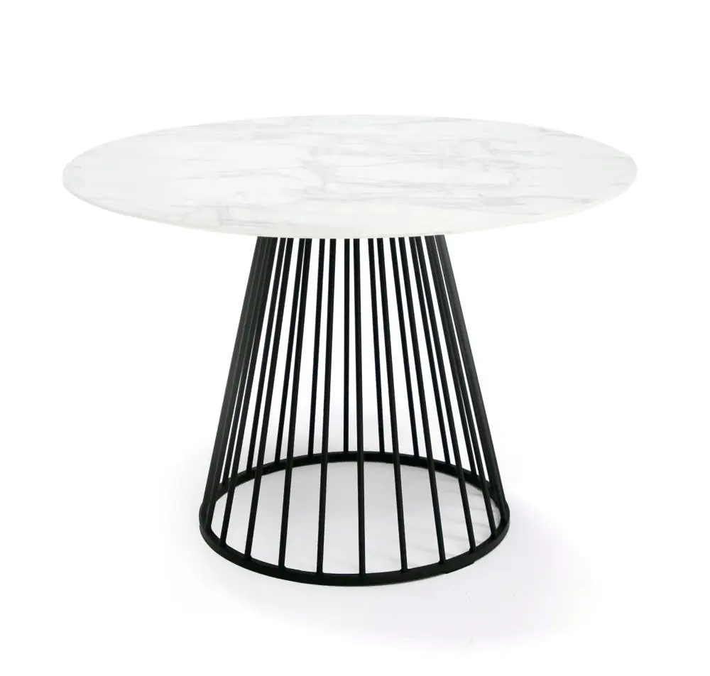 Modrest Holly - Up-to-date Round White and Black Dining Table