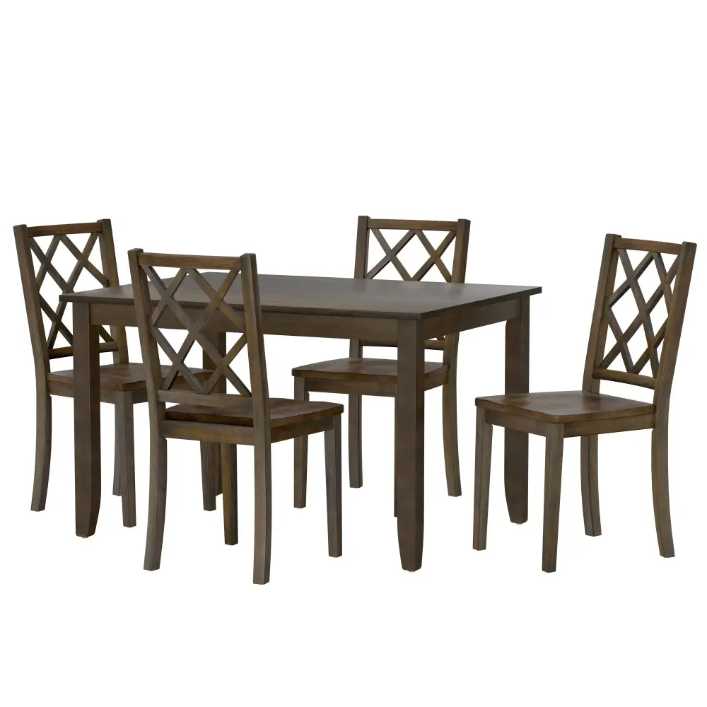 5 Piece Dining Table Place - Brown | Set 4