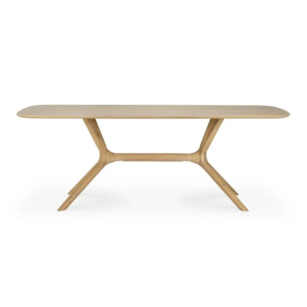 X Rectangular Dining Table - Oak 6 Serving Utensils