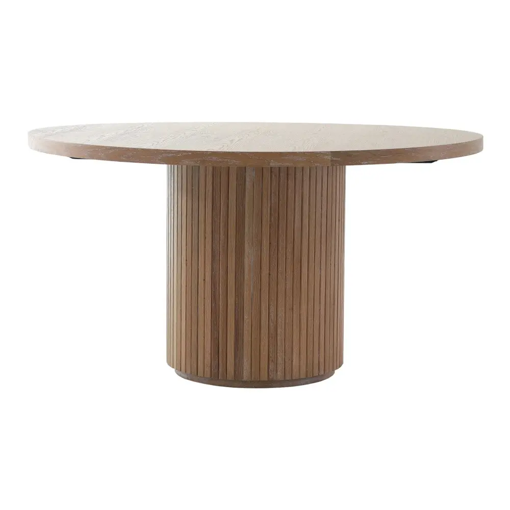 Reeded Round Dining Table - Oak