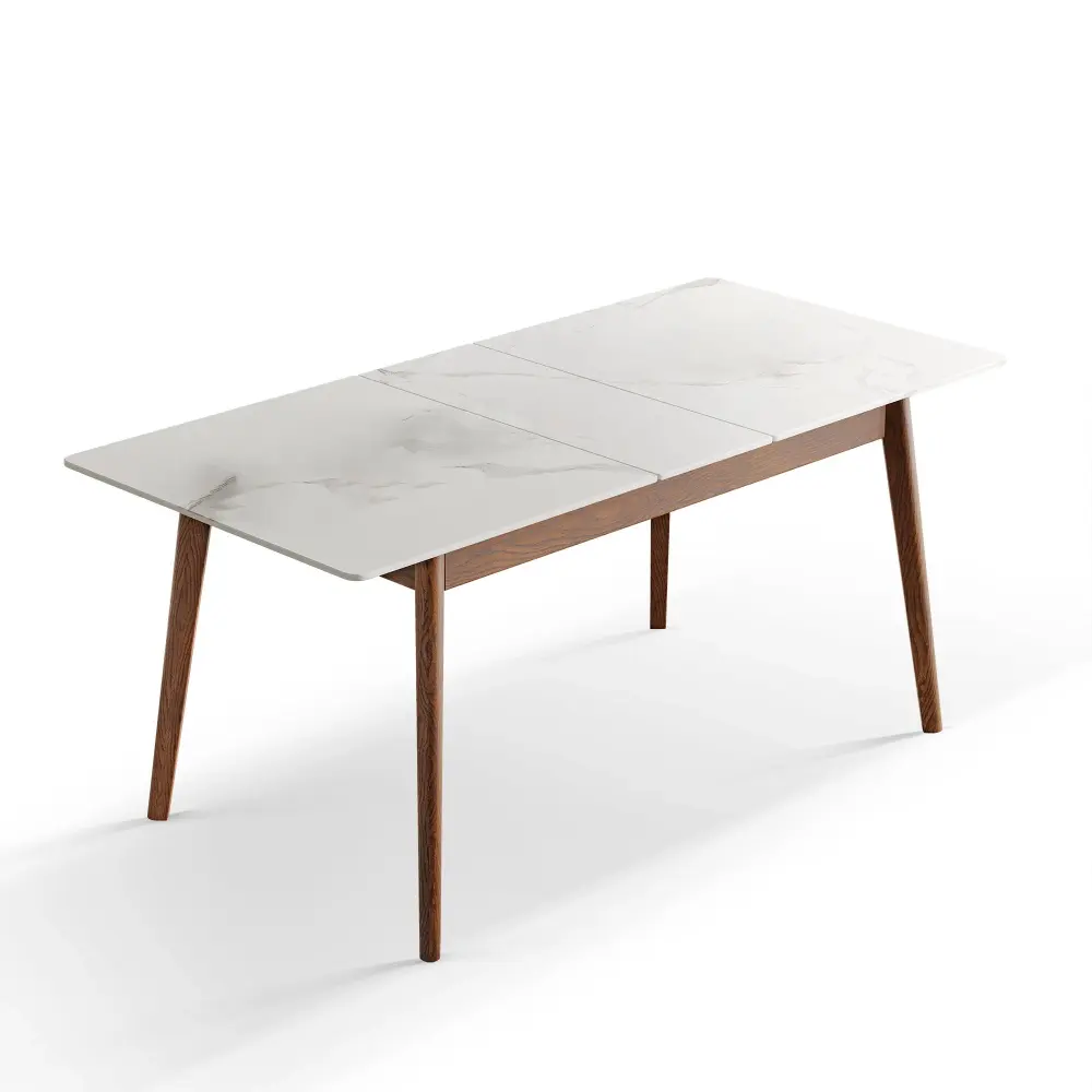 Round Corner Diagonal Leg Telescopic Table 6 - 8 People To Meet Dining Table