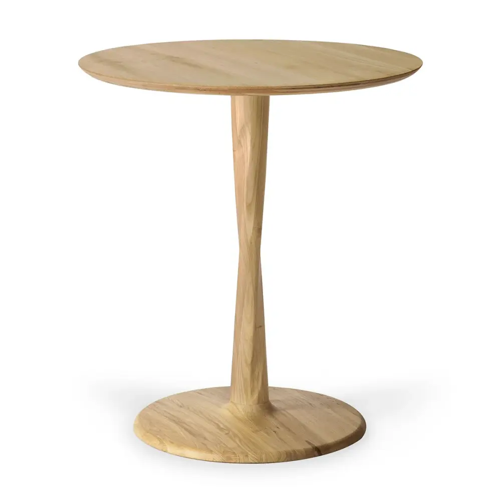 Torsion Round Dining Table - Varnished Oak