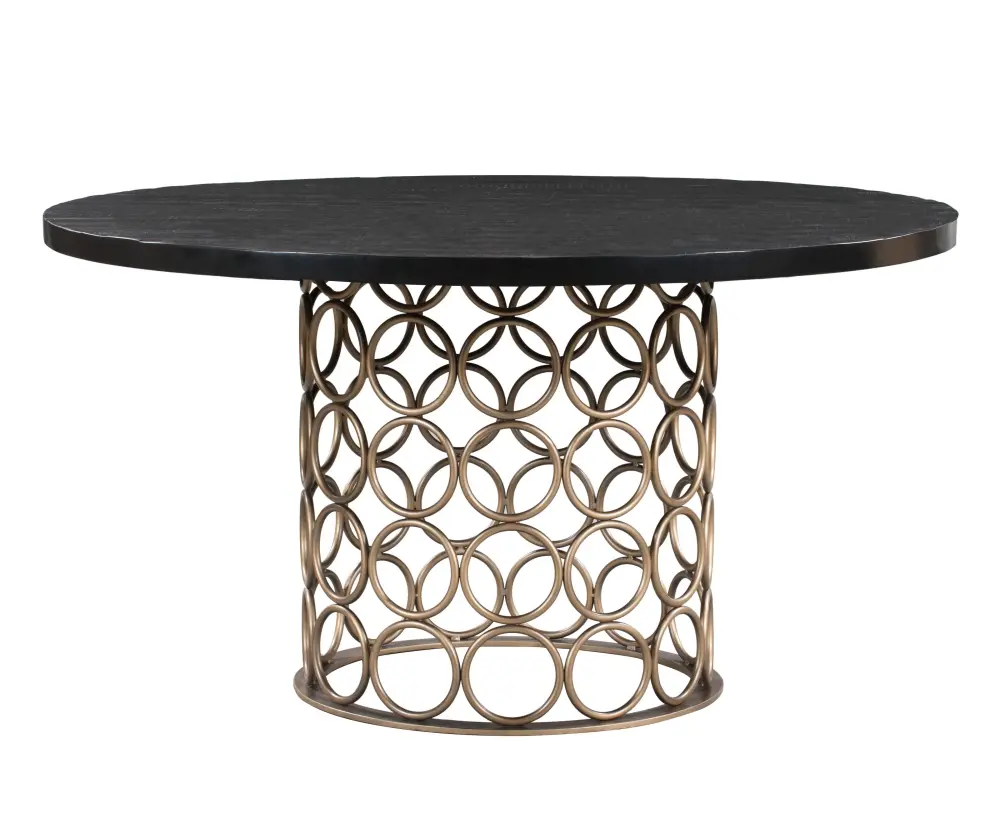 Valentina Warm alloy Round Dining Table - UK