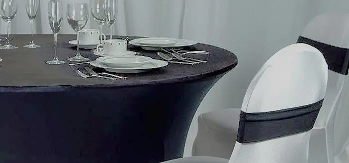 Buffet Quick Improvements Table cover spandex fits round tables 48” normal 30” height, 1B48FSP Buffet Enhancements