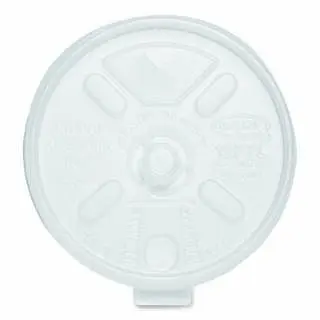 Dart Container High Impact Polystyrene Straw-Slotted Lid, 12 oz Cups, Clear, 10 BG/CA, 10 pieces, 12FTLS