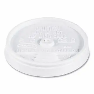 Dart Container Sip-Thru Lids, Use 8J8, White, 10 pieces, 8UL