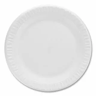 Dart Performance Container Quiet Timeless® Laminated Foam Dinnerware, 9" White, Round, 500 pieces, 9PWC Dart Container