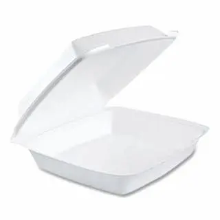 Dart Visible Container Insulated Foam Hinged Lid Container, Extra Large, Single Compartment, Snow White, DCC110HT1 Dart Co...