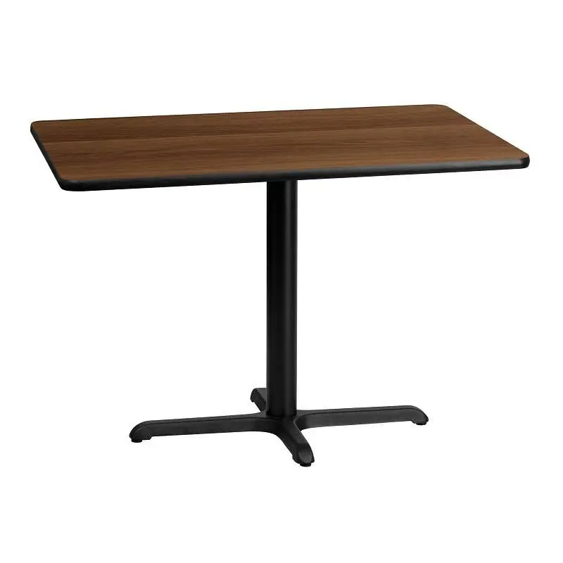 Flash Adjustable Furniture Graniss 30'' x 42'' Rectangular Walnut Laminate Table Top 23.5'' ...