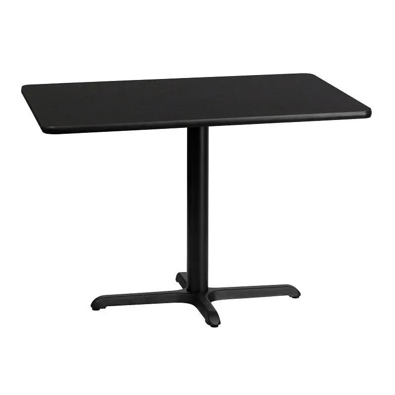 Flash Adjustable Furniture Stiles 30'' x 42'' Rectangular Black Laminate Table Top 23.5'' x ...