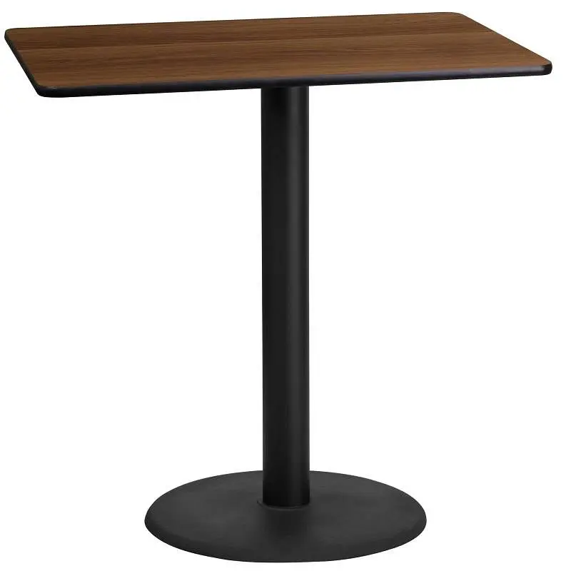 Flash All-Purpose Furniture Stiles 24'' x 42'' Rectangular Walnut Laminate Table Top 24'' Ro...
