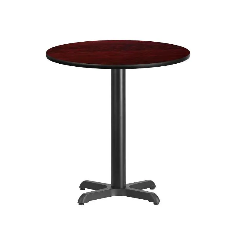 Flash All-Weather Furniture Graniss 24'' Round Mahogany Laminate Table Top 22'' x 22'' Table...